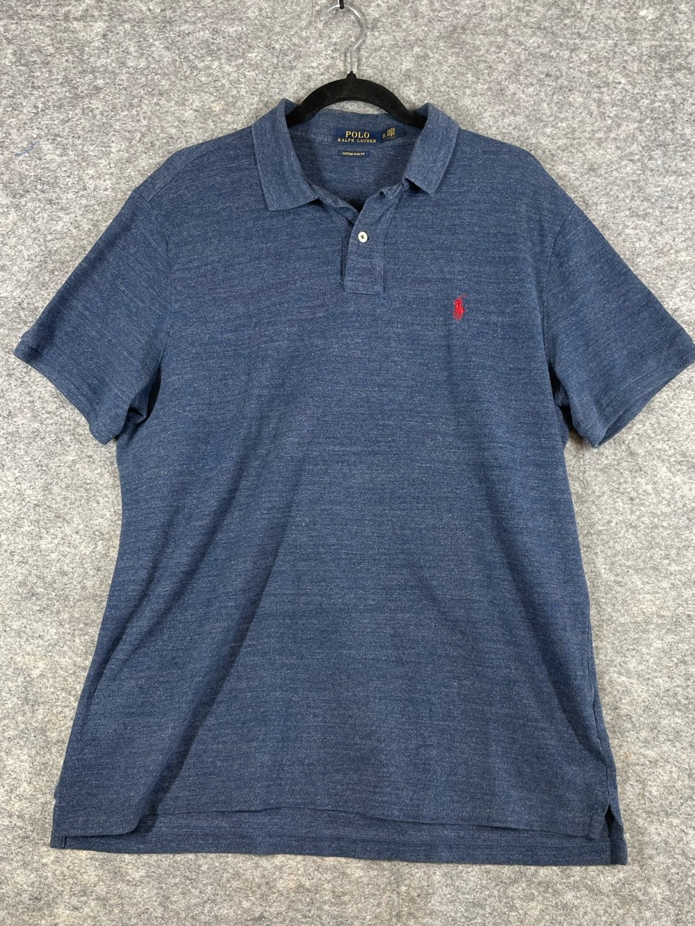Polo Ralph Lauren Custom Slim Fit Polo Shirt Blue XL Classic Casual Golf - Picture 2 of 16